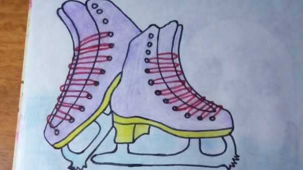 Коньки для срисовки карандашом