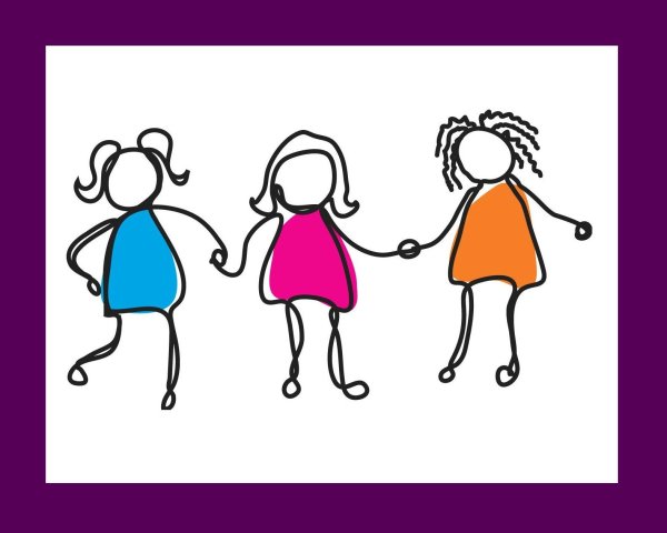 Three girls вместе рисунок карандашом для детей