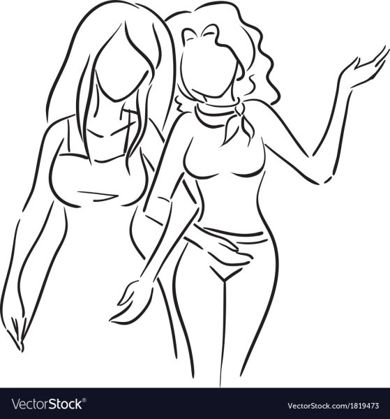 Две подруги контур