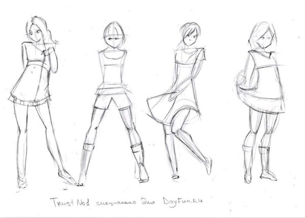 Рисование людей на одном колене