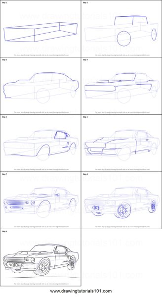 Поэтапное рисование Мустанга