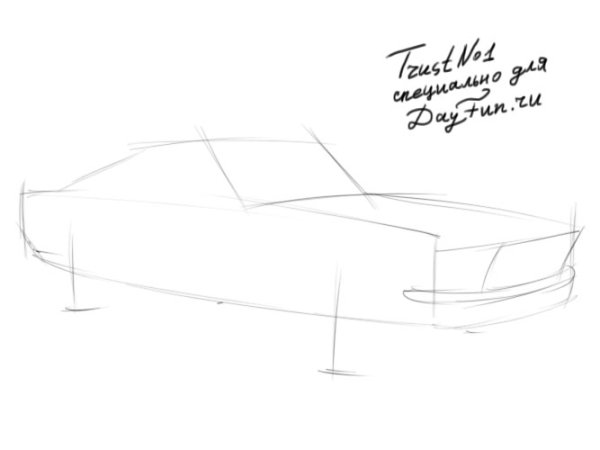 Мустанг машина рисунок карандашом поэтапно