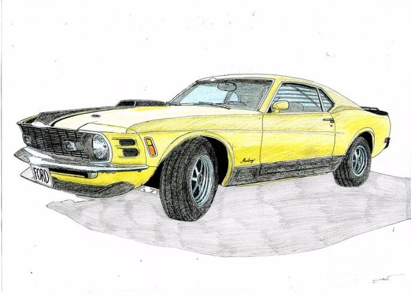 Мустанг 1970 рисунок