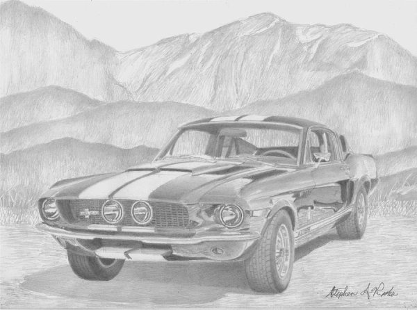 Mustang Shelby gt500 1967 рисунок
