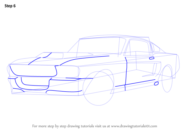 Как быстро научиться рисовать автомобиль Мустанг
