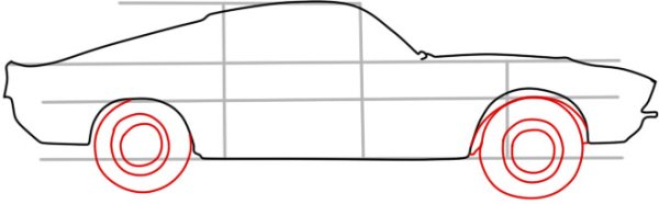 Форд машина карандашом поэтапно поэтапно