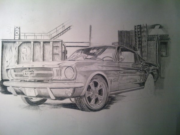 Нарисовать Мустанг поэтапно