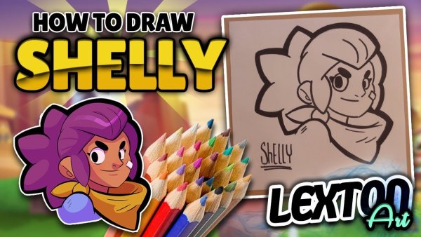 Рисунок Шелли из БРАВЛ старс поэтапно