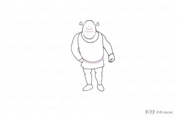 Шрек рисунок пошагово