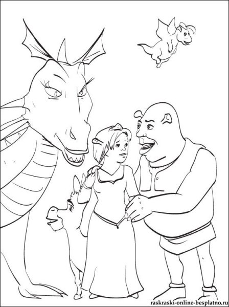 Нарисовать Шрека и Фиону