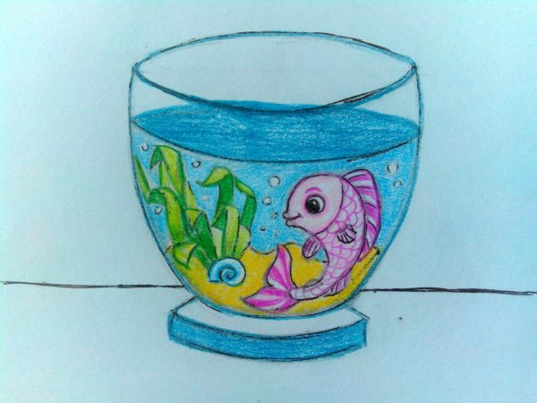 Рисование с детьми аквариум