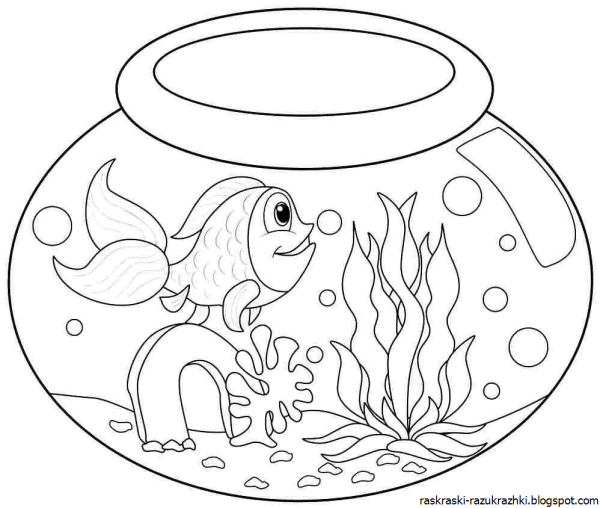 Аквариум раскраска для детей