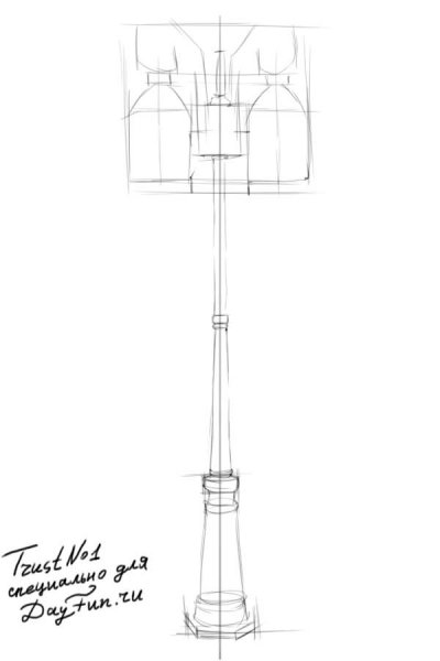 Уличный фонарь карандашом