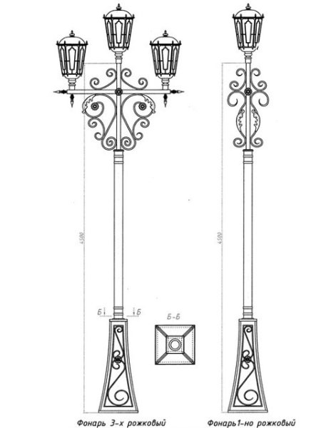 Эскиз уличного фонаря