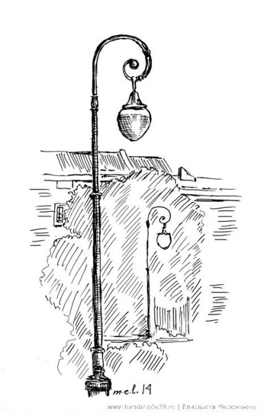 Эскиз уличного фонаря