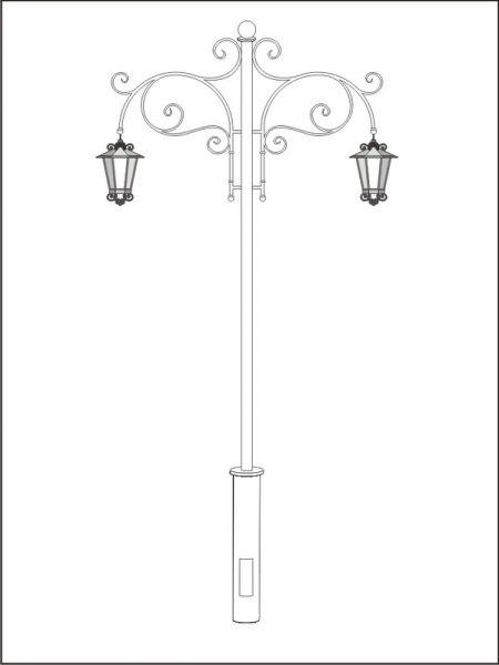 Нарисовать фонарь уличный