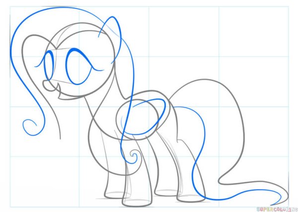Поэтапное рисование пони Флаттершай