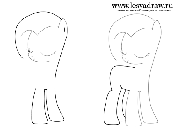 Поэтапное рисование пони Флаттершай