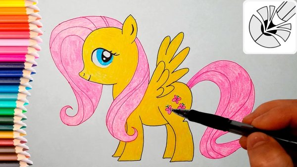 Легкие рисунки Флаттершай