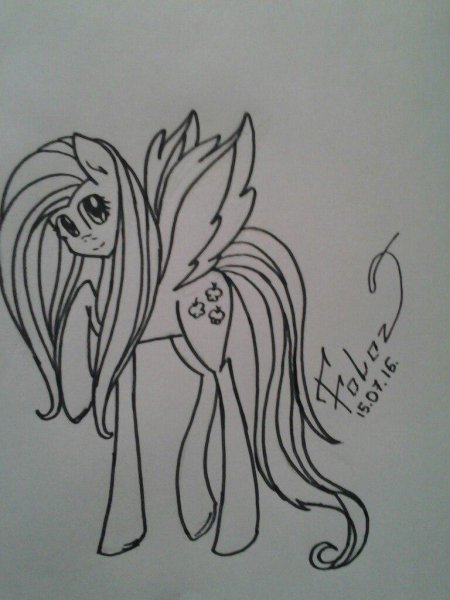 Флаттершай рисунок карандашом