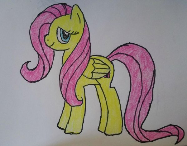 Флаттершай для срисовки легко