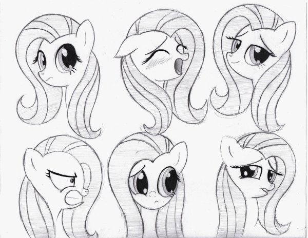 Флаттершай рисунок карандашом