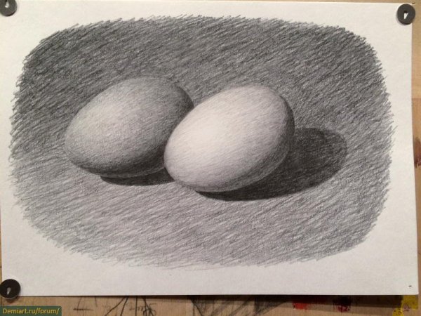 Штриховка яйца карандашом