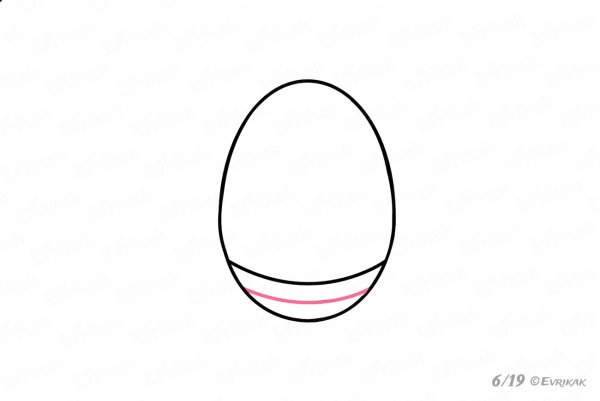 Поэтапное рисование яйца