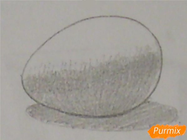 Яйцо карандашом с тенью