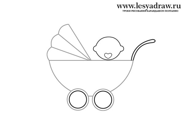 Коляска рисунок карандашом