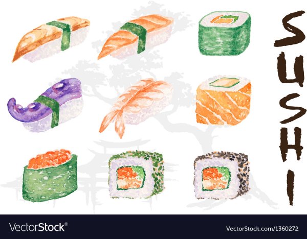 Суши роллы рисунок