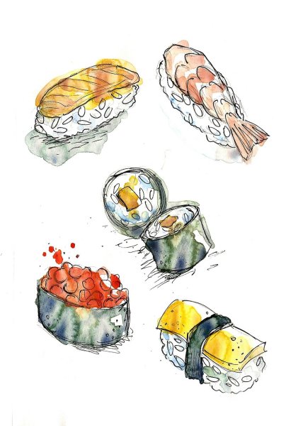 Скетчинг суши