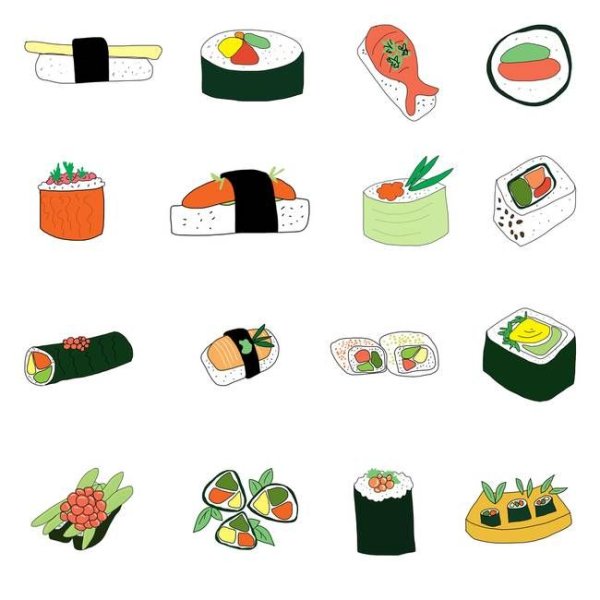 Аппликация роллы для детей