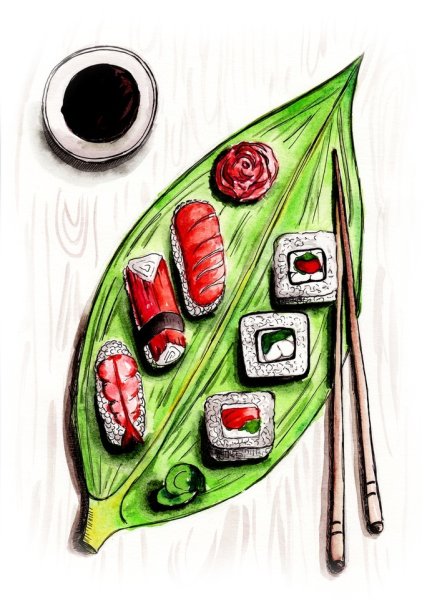 Суши роллы мультяшные