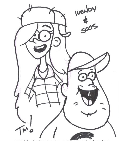 Гравити Фолз Венди черно белый