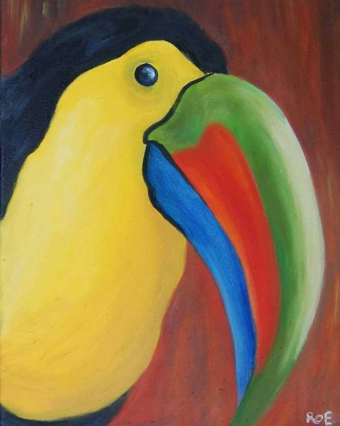 Тукан красками