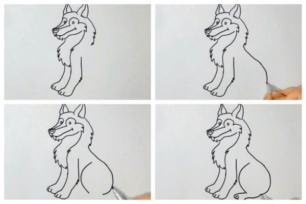 Волк рисование для детей