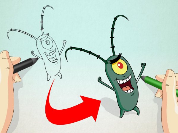 Герои мультика Спанч Боб планктон