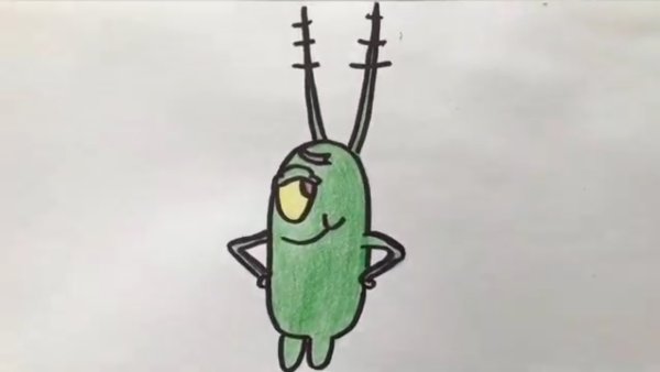 Планктон рисунок карандашом