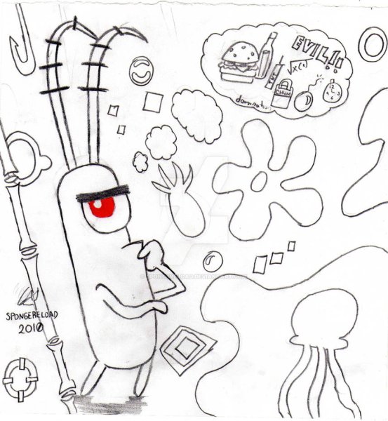 Детские рисунки мистера КРАБСА И планктона