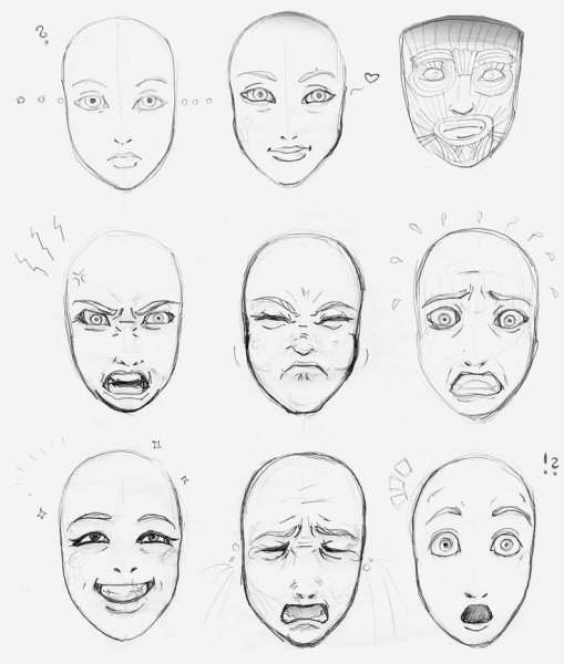 Мимика лица для рисования