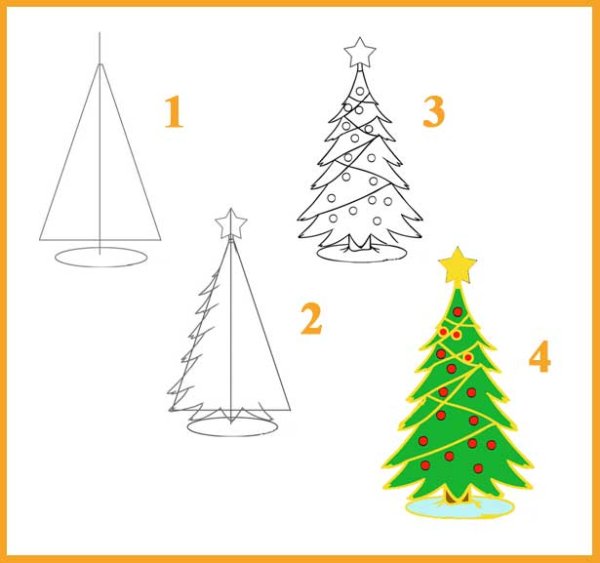 Как рисовать елку