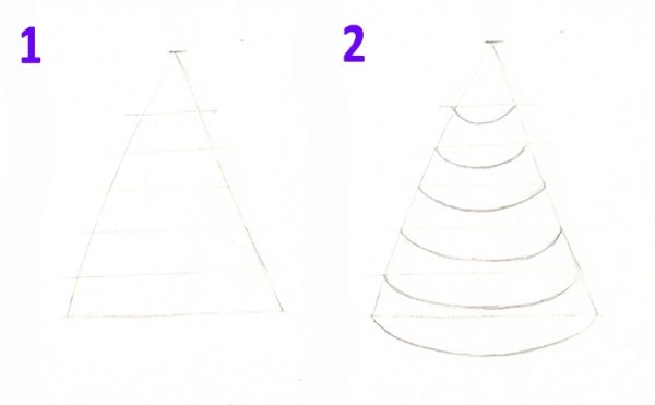 Способы рисования елки