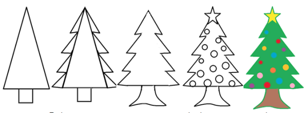 Рисование карандашом елка в старшей группе