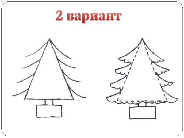 Рисование двумя руками елочка