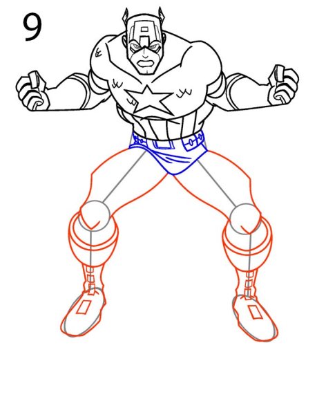 Нарисовать капитана Америка из финала