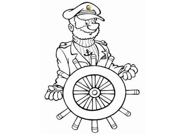 Раскраска Капитан корабля