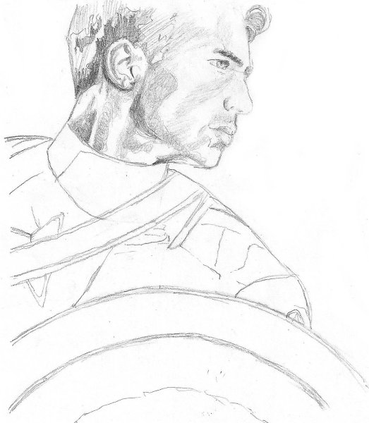 Капитан Америка рисунок карандашом поэтапно