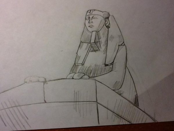 Поэтапное рисование сфинкса