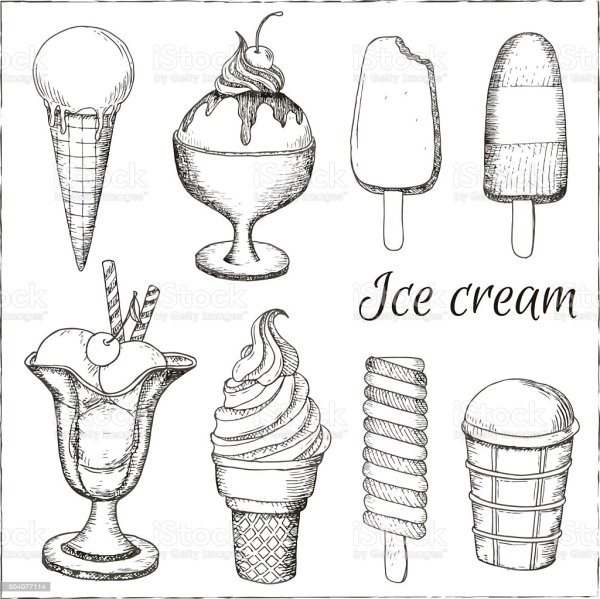 Рисунок пошагово мороженое
